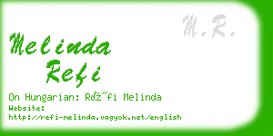 melinda refi business card